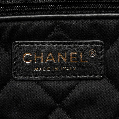 Shiny Calfskin Quilted Small Chanel 22 Black
