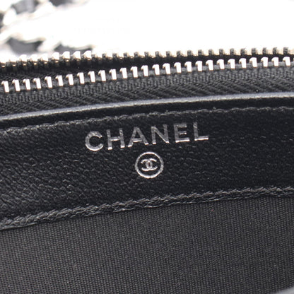 Chanel W Zip Grained Calfskin Shoulder Bag