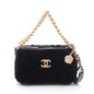Chanel Camellia Leather Velvet Shoulder Bag