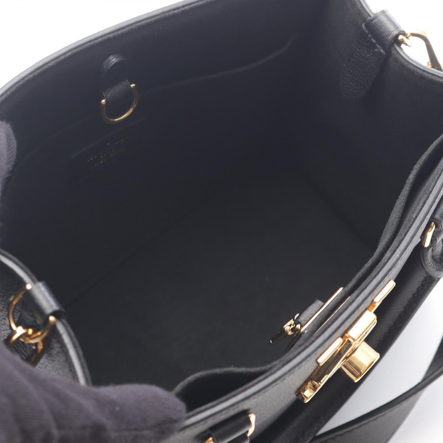 Louis Vuitton Lock & Go Grained Calf Leather Shoulder Bag