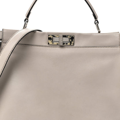 Vitello Seta Plexiglass Granite Large Peekaboo Iconic Satchel Polvere
