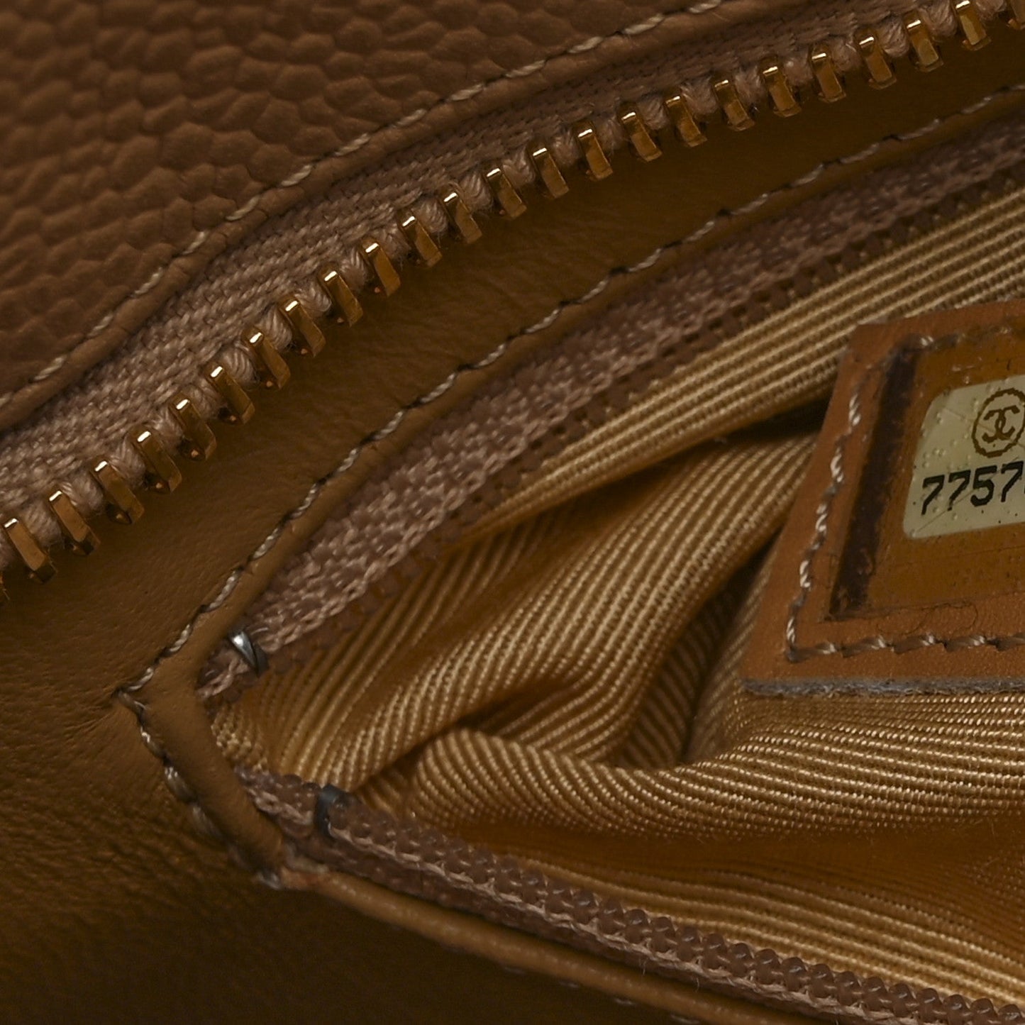 Caviar Quilted Medallion Tote Beige