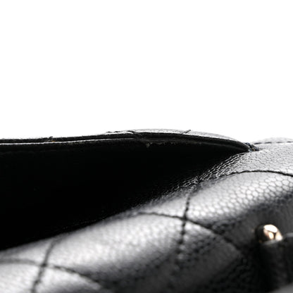 Caviar Quilted Jumbo Kelly Flap Black