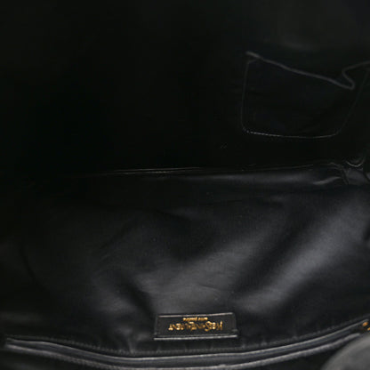 Textured Patent Y-Mail Tote Black