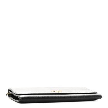 Saffiano Metal Oro Chain Wallet Black