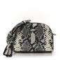 Calfskin Snakeskin Embossed Shutter Camera Crossbody Bag Black White
