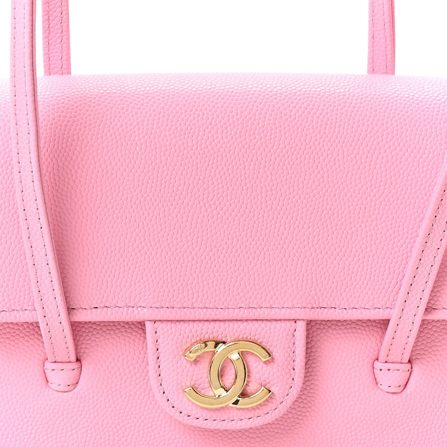 Shiny Caviar Mini Preppy Coco Shoulder Bag Rose