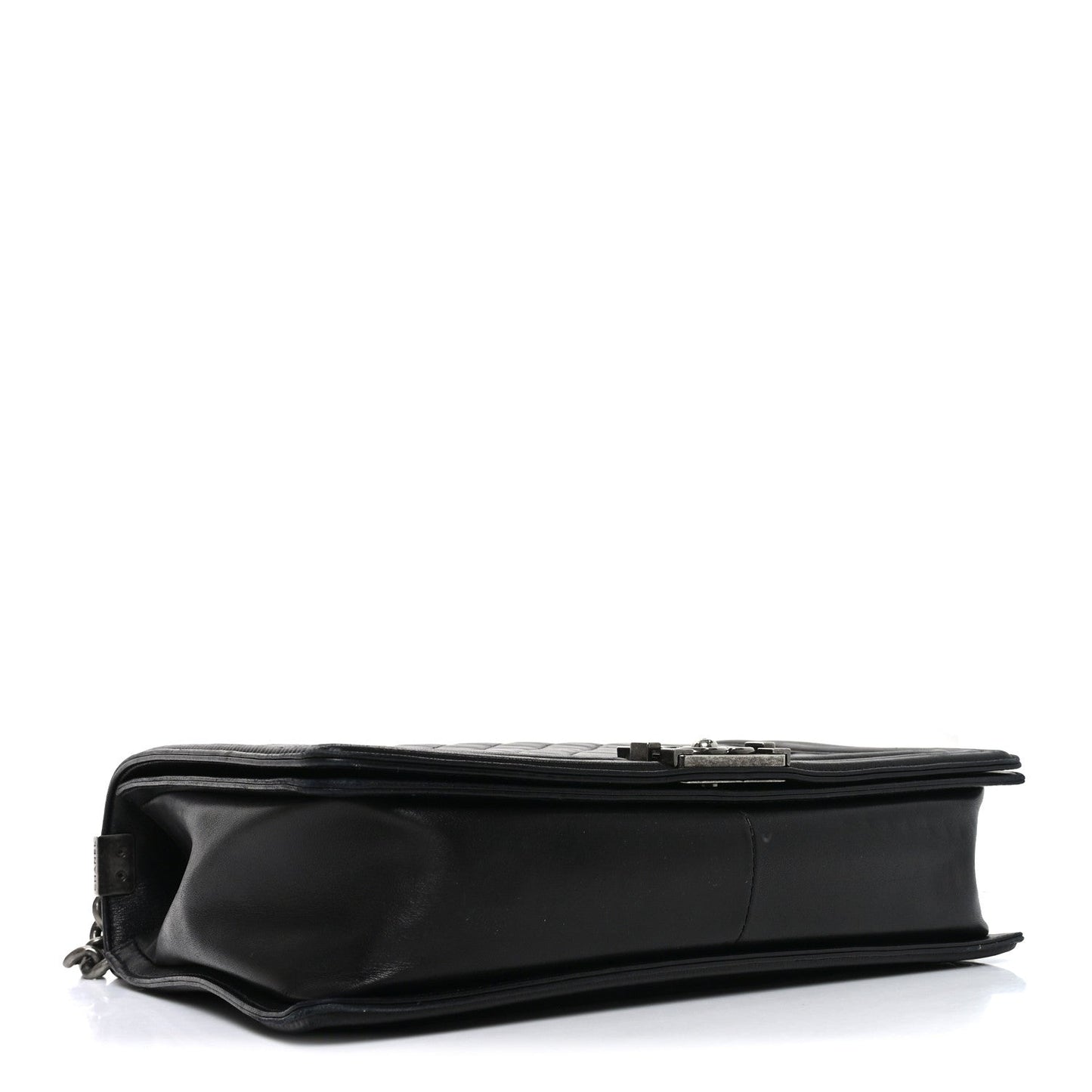 Lambskin Quilted Large Boy Flap Black