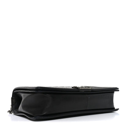 Lambskin Quilted Large Boy Flap Black