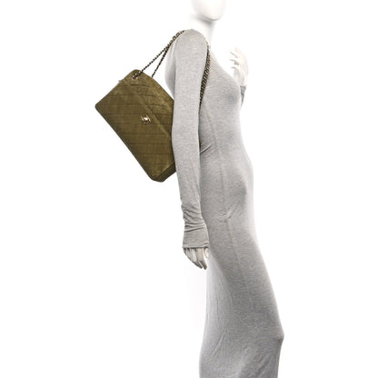 Suede Calfskin Quilted Camerissimo Camera Case Dark Khaki