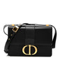 Box Calfskin 30 Montaigne Flap Bag Black