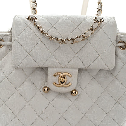 Caviar Quilted Mini Urban Spirit Backpack White