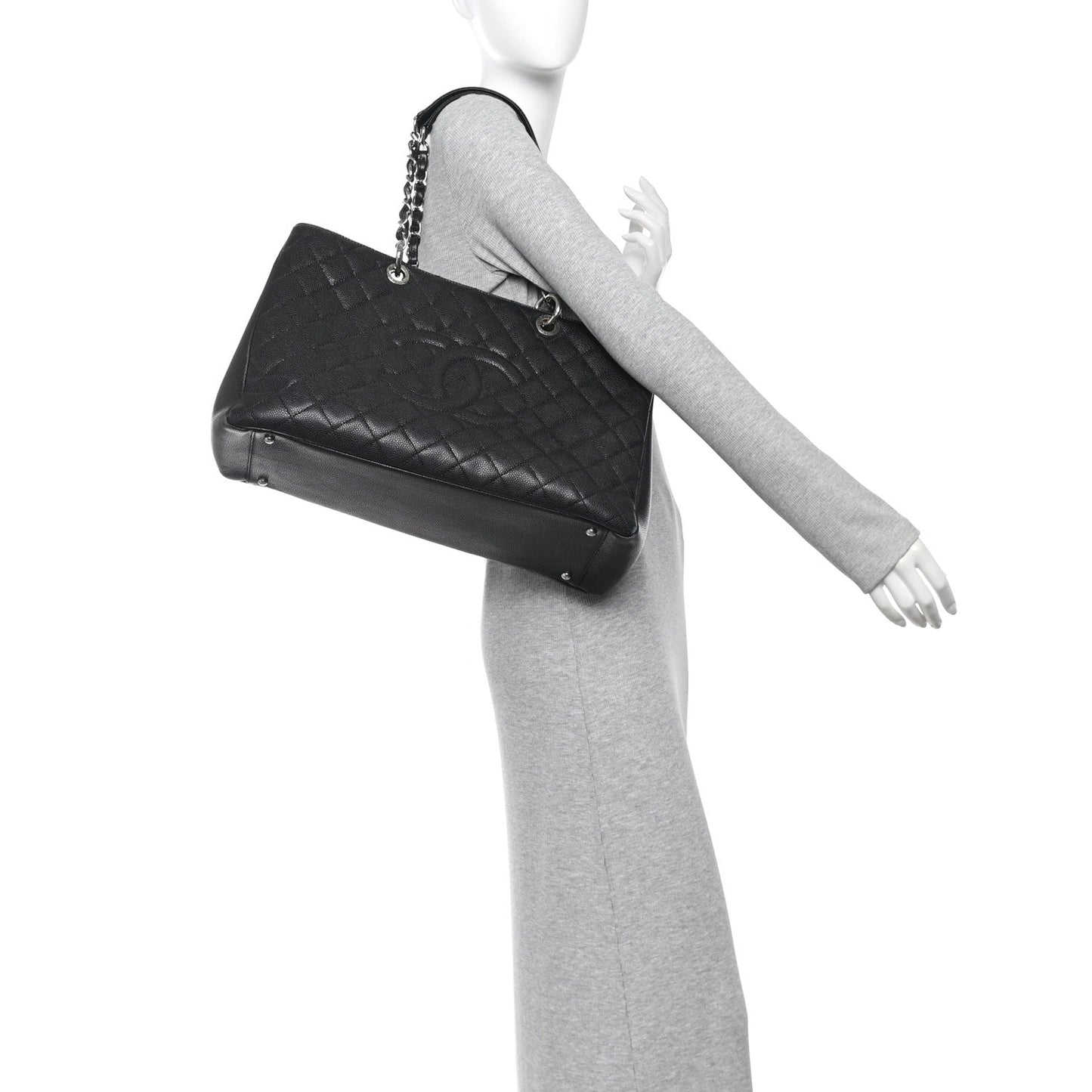 Caviar Quilted XL Grand Shopping Tote GST Black