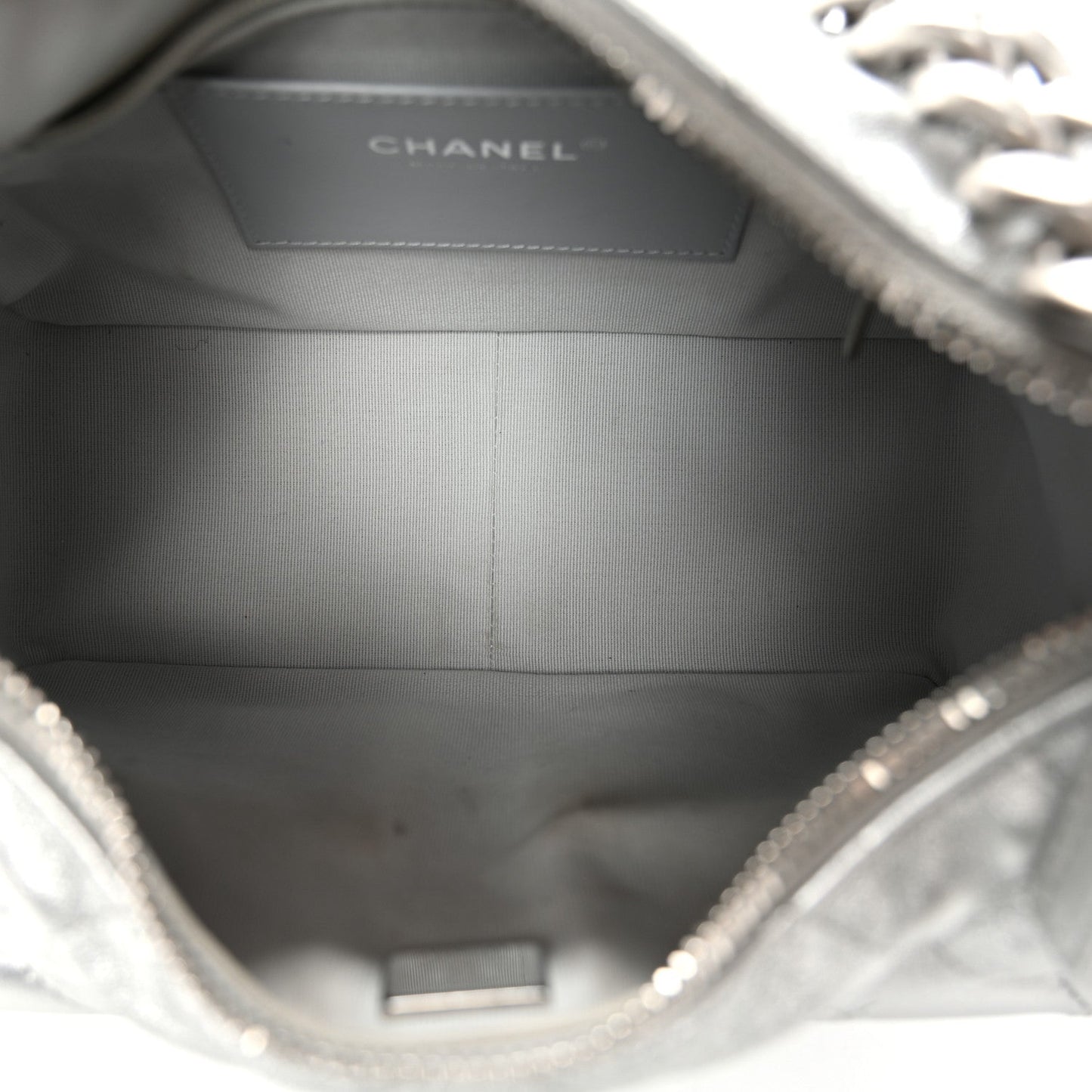Metallic Lambskin Quilted Trendy Pockets Hobo Silver