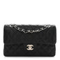 Caviar Quilted Small Double Flap Black