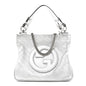 Sakai Be Green Calfskin Diagonal Stitched Small Blondie Tote Silver