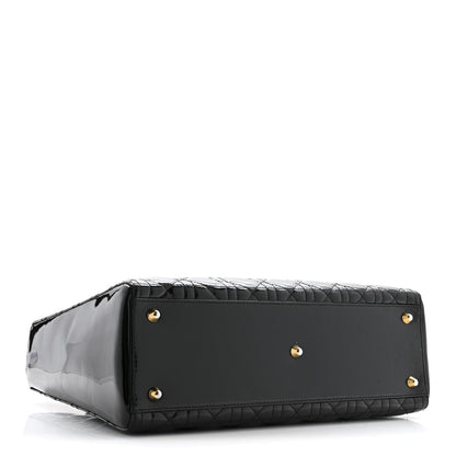 Patent Cannage Large Lady Dior Black
