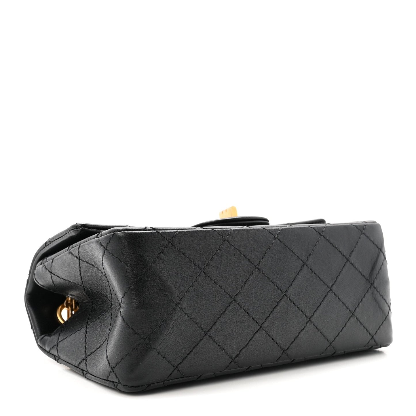 Aged Calfskin Quilted 2.55 Reissue Mini Flap Black