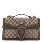 GG Supreme Monogram Textured Dollar Calfskin Top Handle Dionysus Shoulder Bag Beige Ebony New Acero