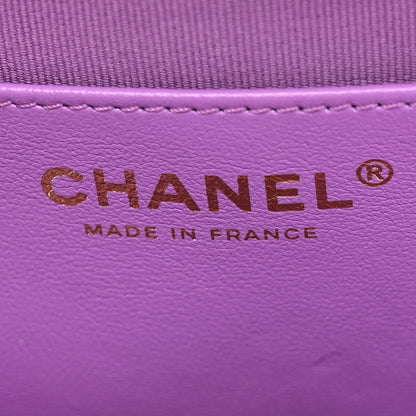 Lambskin Quilted CC In Love Heart Bag Purple