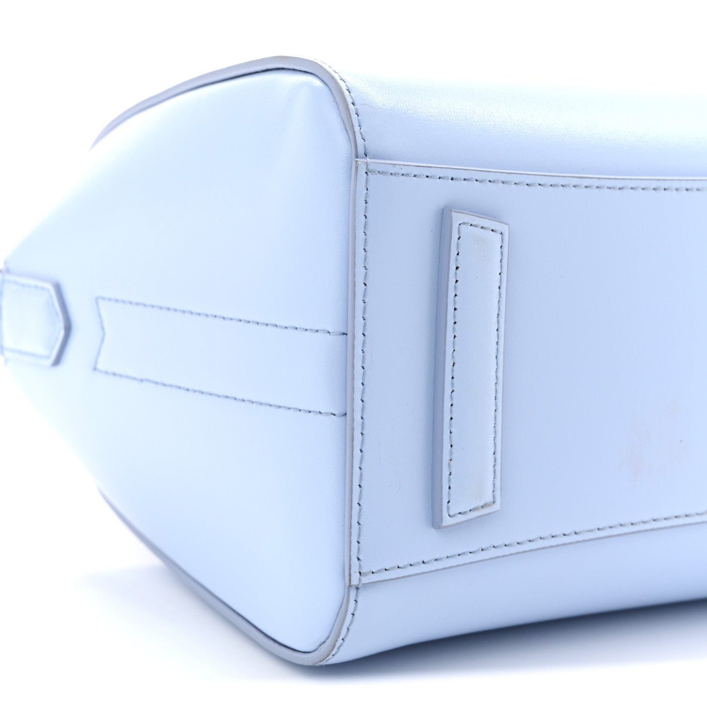 Shiny Lord Calfskin Mini Antigona Baby Blue