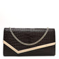 Calfskin Crocodile Embossed Emmie Clutch Bag Chocolate