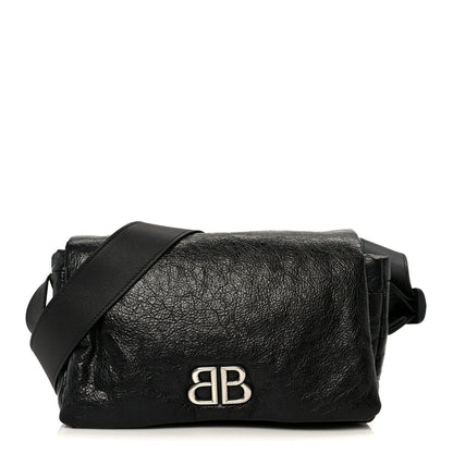 Arena Calfskin Small Monaco Flap Bag Black