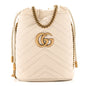 Calfskin Matelasse Mini GG Marmont 2.0 Bucket Bag White