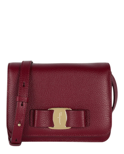 Ferragamo Womens Vara Bow Crossbody Bag ONE SIZE Burgundy