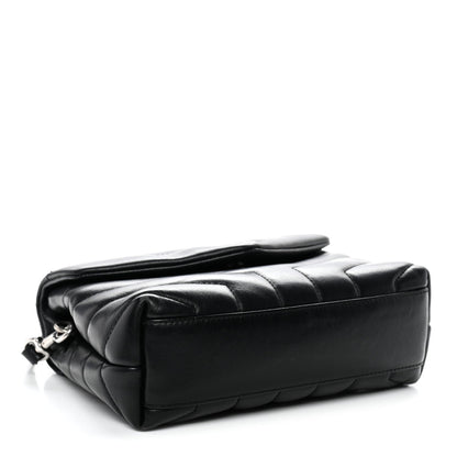 Calfskin Y Quilted Monogram Toy Loulou Crossbody Bag Black