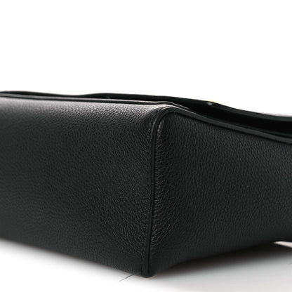 Grainy Calfskin Note Crossbody Bag Black