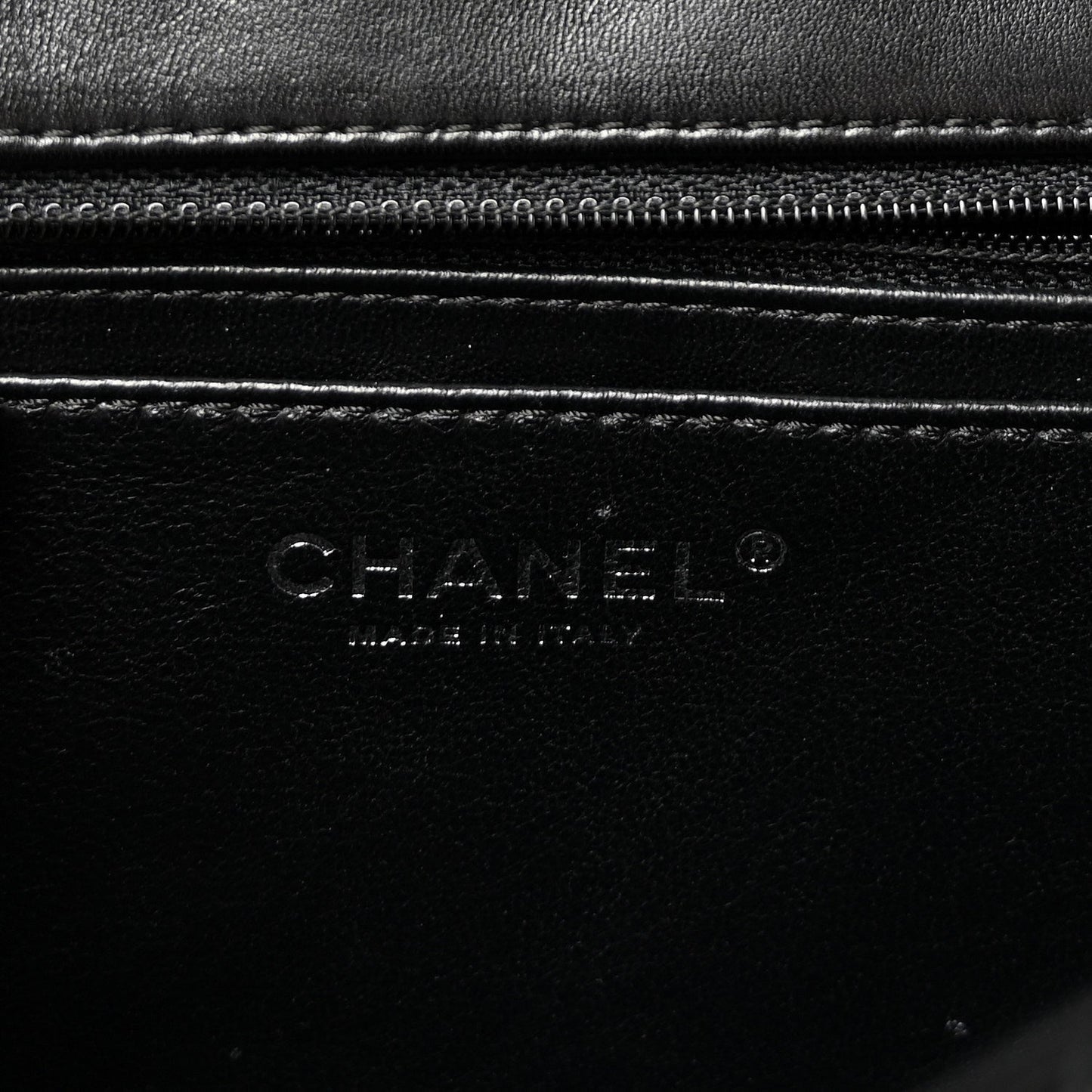 Patent Quilted Jumbo Single Flap Black