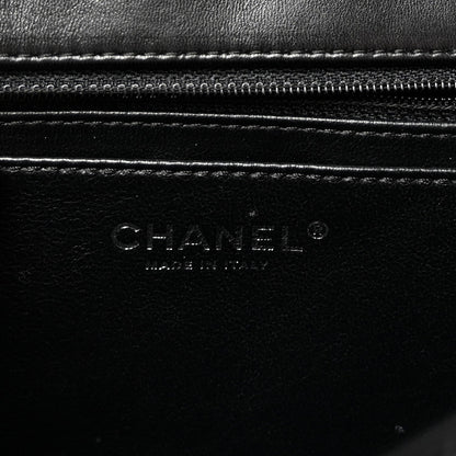 Patent Quilted Jumbo Single Flap Black