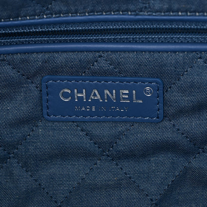 Denim Quilted Chanel 22 Blue