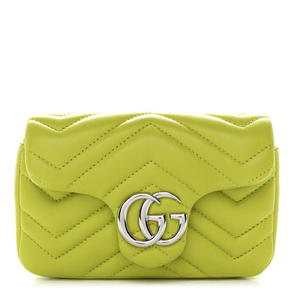 Lambskin Matelasse Mini GG Marmont Shoulder Bag Firefly
