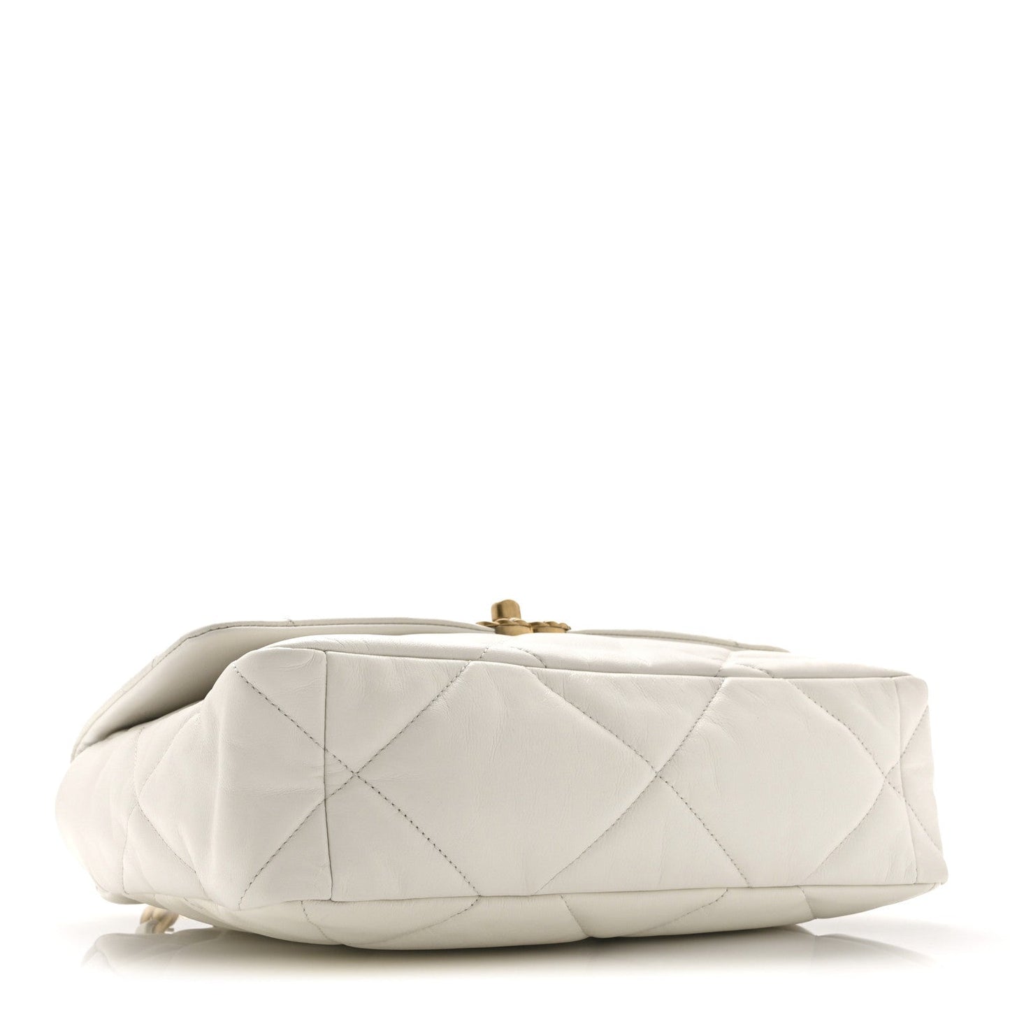 Goatskin Quilted Large Chanel 19 Flap White