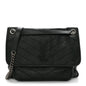 Crinkled Lambskin Matelasse Monogram Medium Niki Chain Satchel Dark Green