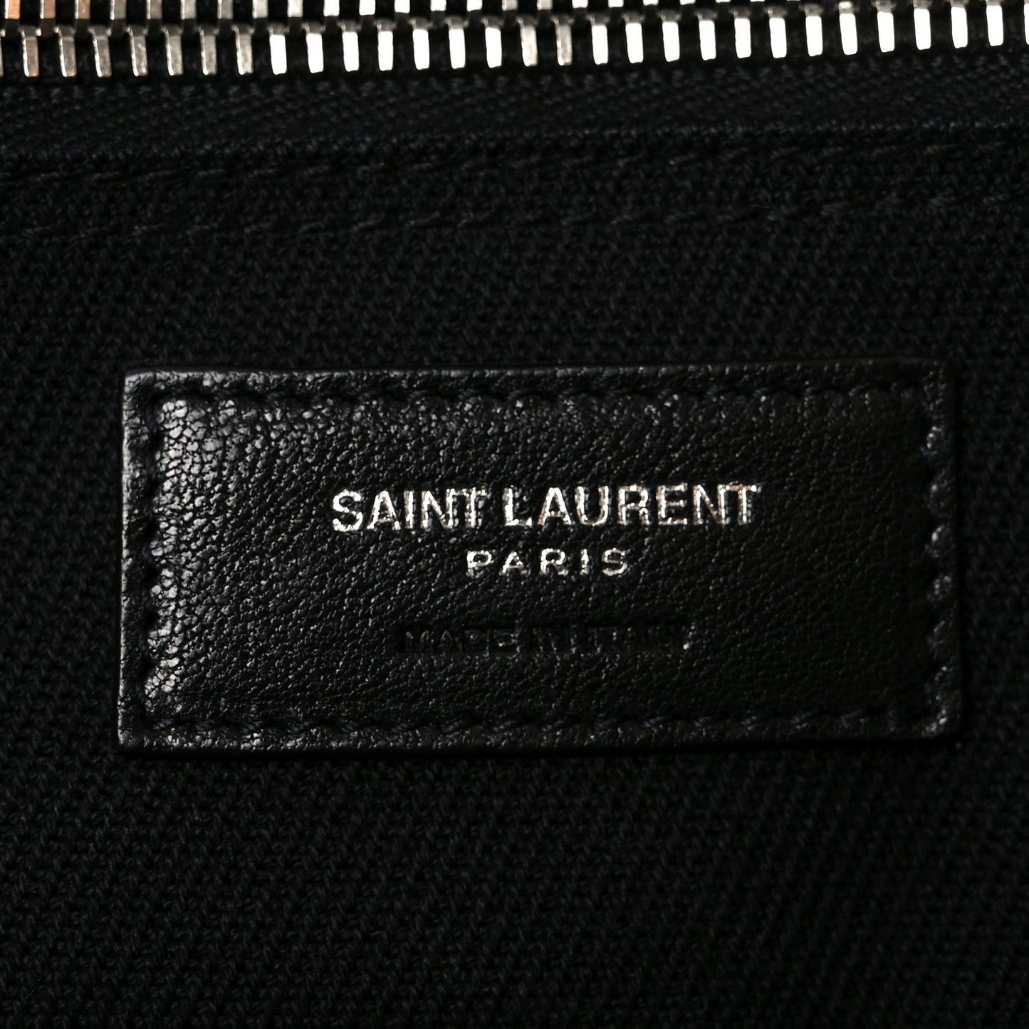 Linen Calfskin Rive Gauche North South Tote Black