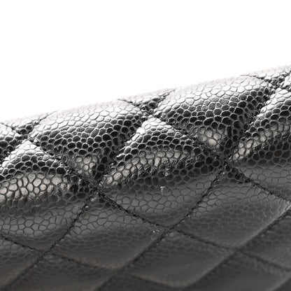 Caviar Quilted Wallet on Chain WOC Black