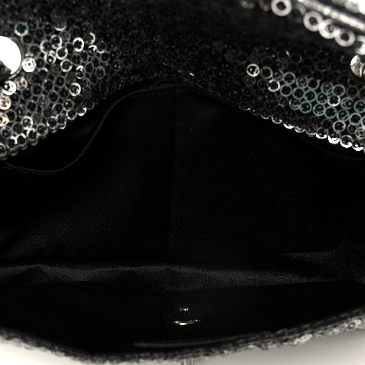 Sequin East West Flap Dark Silver