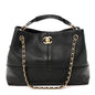 Calfskin Quilted Small Coco Base Shopping Bag Black