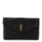 Grained Lambskin Cassandre Envelope Pouch Black