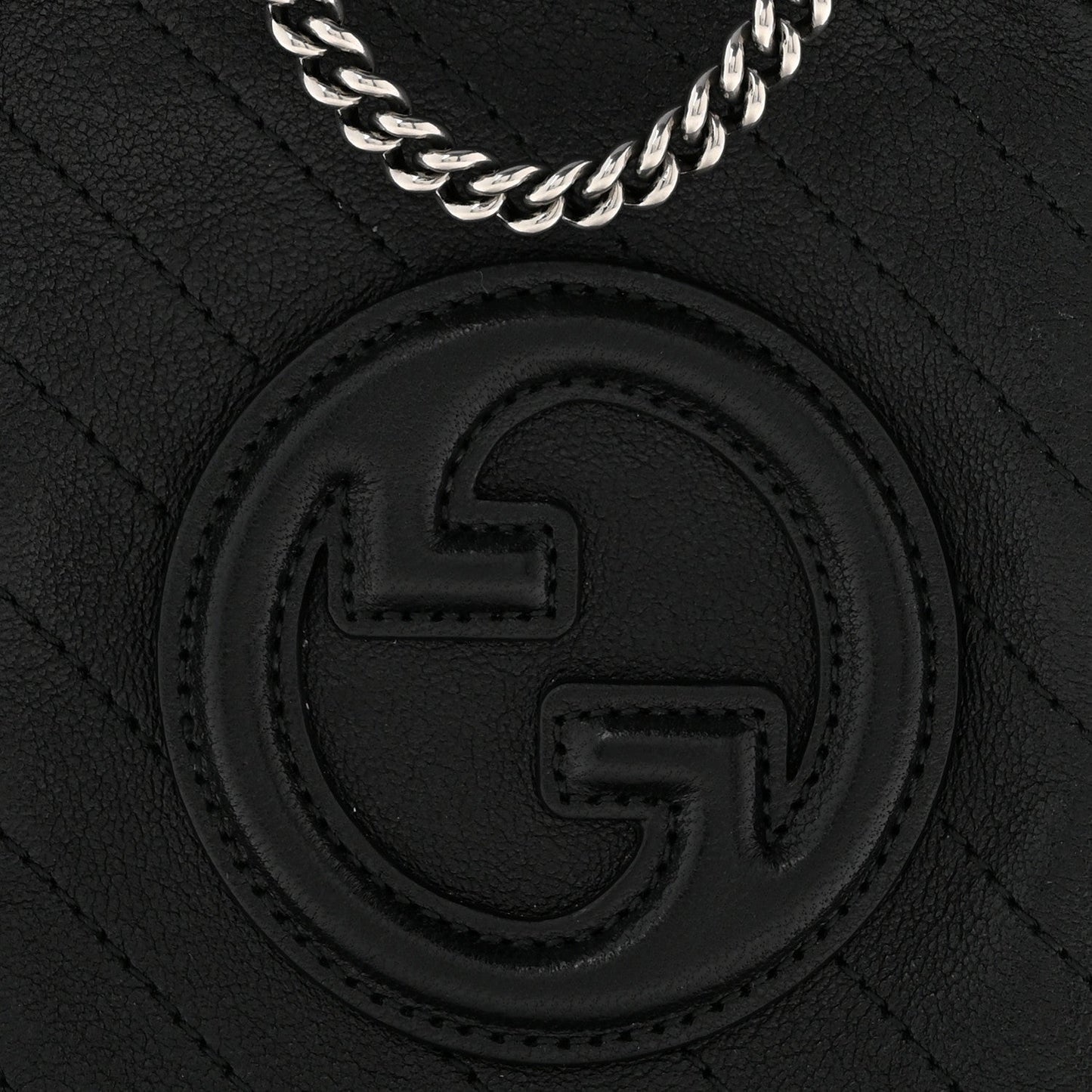 Sakai Be Green Calfskin Diagonal Stitched Mini Blondie Vertical Shoulder Bag Black