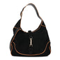 Nubuck Medium New Jackie Shoulder Bag Black Orange