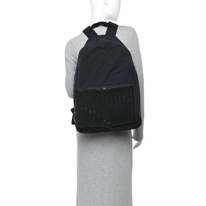 Nappa Nylon Intreccio Packable Backpack Black
