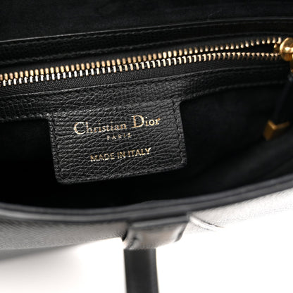 Grained Calfskin Saddle Bag Black