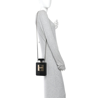 Plexiglass Perfume Bottle Clutch Black
