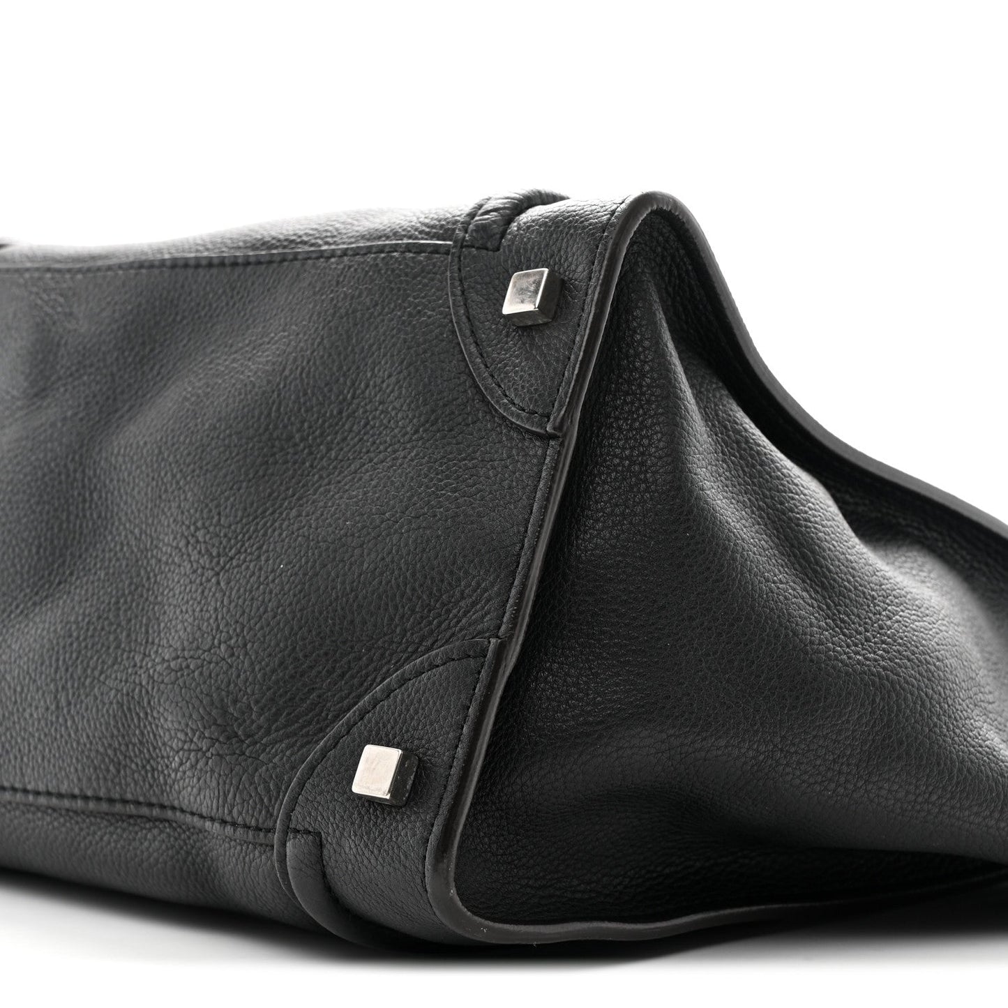 Drummed Calfskin Mini Luggage Black