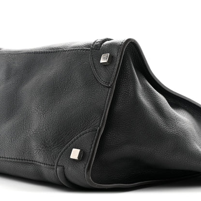 Drummed Calfskin Mini Luggage Black