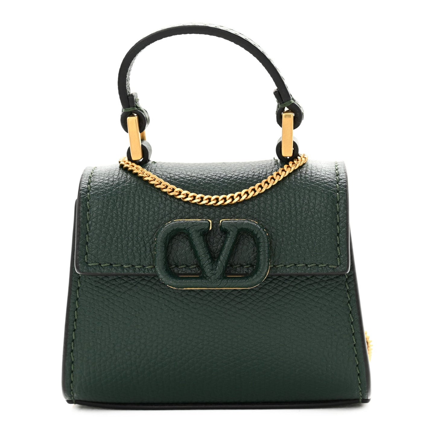 Calfskin Micro VSling Top Handle Shoulder Bag  Green